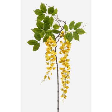 Stor konstgjord blåregn-gren NISSRINE med blommor, gul, 145cm