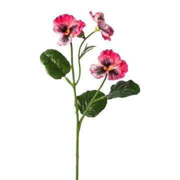 Dekorativ gren med penséer FREVON, cerise-vit, 45cm Dekorativ gren med penséer FREVON, cerise-vit, 45cm