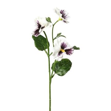 Dekorativ gren med penséer FREVON, vit-violett, 45cm Dekorativ gren med penséer FREVON, vit-violett, 45cm