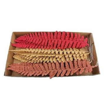 Konstgjorda blad av kungsfarn ALANEA, 15 stycken, gul-orange-röd, 45cm Konstgjorda blad av kungsfarn ALANEA, 15 stycken, gul-orange-röd, 45cm