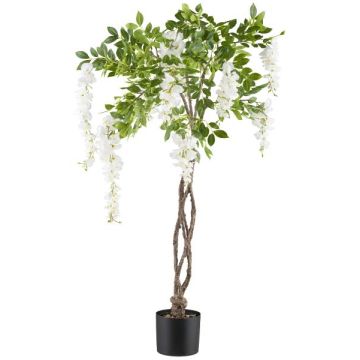 Konstgjord blåregn SINKE med blommor, flätad konststam, vit, 115cm