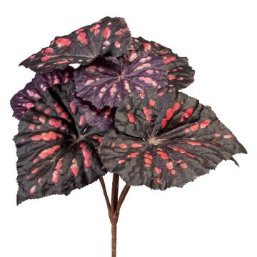 Konstväxt bladbegonia MELDINA, stödpinne, svart-röd, 25cm Konstväxt bladbegonia MELDINA, stödpinne, svart-röd, 25cm