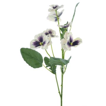 Dekorativ gren med penséer SIREL, krämfärgad-violett, 65cm Dekorativ gren med penséer SIREL, krämfärgad-violett, 65cm