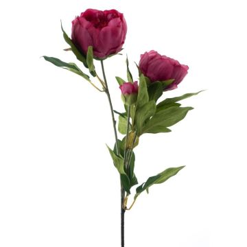 Dekorativ pionkvist THEMIA, mörkvioletta, 65cm