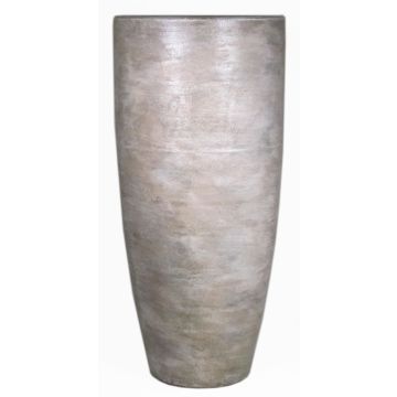 Stor keramikvas THORAN med ådring, brun-vit, 90cm, Ø37cm