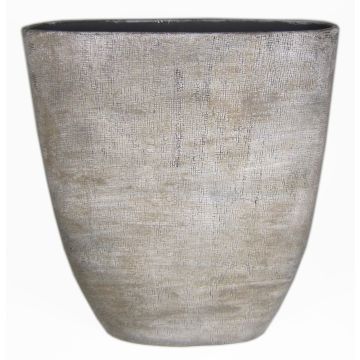 Oval keramikvas AGAPE med ådring, vitbrun, 51x17x57cm