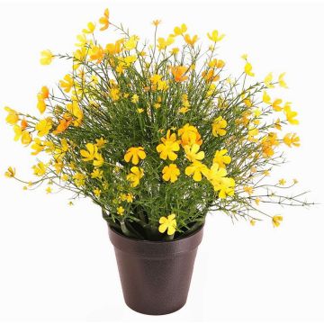 Dekorationsblomma flitiga Lisa GISINDA i dekorativ kruka, gul-orange, 40cm