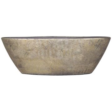 Båtskål i keramik AGAPE med ådring, guld, 68x19x24cm Båtskål i keramik AGAPE med ådring, guld, 68x19x24cm