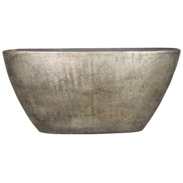 Båtskål i keramik AGAPE med ådring, guld, 73x17x36cm Båtskål i keramik AGAPE med ådring, guld, 73x17x36cm