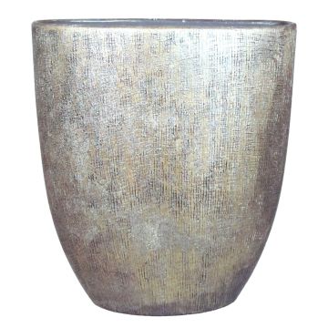 Oval keramikvas AGAPE med struktur, guld, 51x17x57cm