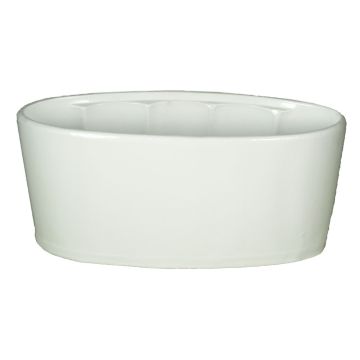 Oval orkidéskål RODISA i keramik, vit, 33x15x15cm