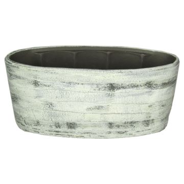 Oval keramikskål för orkidéer ADELPHOS, linjer, vit-mörkgrå, 33x15x15cm Oval keramikskål för orkidéer ADELPHOS, linjer, vit-mörkgrå, 33x15x15cm