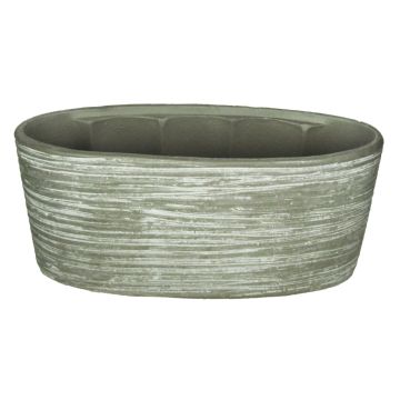 Oval keramikskål för orkidéer ADELPHOS, räfflad, gråbrun, 33x15x15cm Oval keramikskål för orkidéer ADELPHOS, räfflad, gråbrun, 33x15x15cm