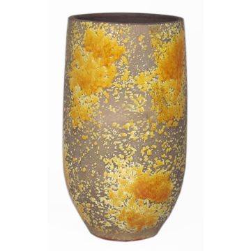 Rustik keramikvas TSCHIL, färgövergång, ockergul-brun, 35cm, Ø18cm