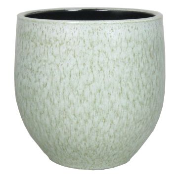 Keramikplanteringskruka ELIEL, prickig, mintgrön-vit, 20cm, Ø20cm