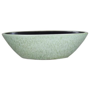 Skål ELIEL i keramik, spräcklig, mintgrön-vit, 40x15x12cm