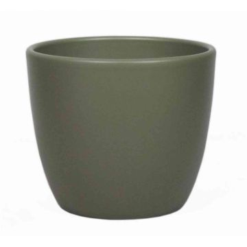Liten blomkruka TEHERAN BASAR, keramik, olivgrön-mat, 6,5cm, Ø8,5cm