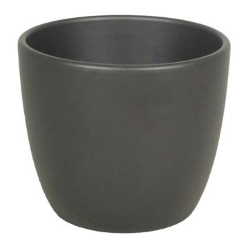Blomkruka TEHERAN BASAR, keramik, mat antracit, 12cm, Ø13,5cm