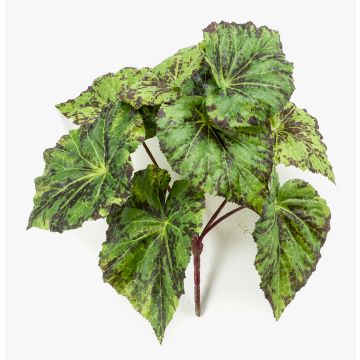 Konstväxt bladbegonia MEIRA på stödpinne, grön-svart, 25cm Konstväxt bladbegonia MEIRA på stödpinne, grön-svart, 25cm