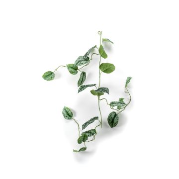 Konstgjord girland med fläckiga efebus OBASI, grön-vit, 120cm