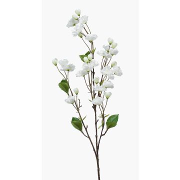Konstgjord gren med prydnadskörsbär AKEMI med blommor, vit, 90cm
