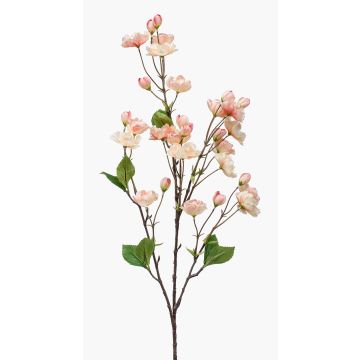 Konstgjord gren med prydnadskörsbär AKEMI med blommor, laxrosa, 90cm