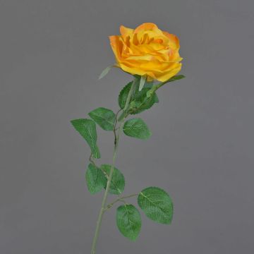 Konstgjord ros PEZOS, orange-gul, 60cm, Ø10cm