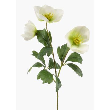 Konstgjord julros MERUEL, vit-grön, 45cm, Ø5-8cm