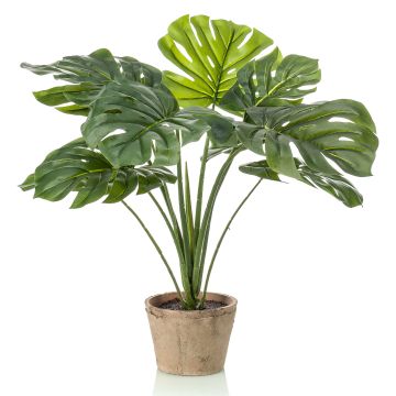 Konstgjord Philodendron Monstera Deliciosa BRITI, terrakottakruka, 60cm