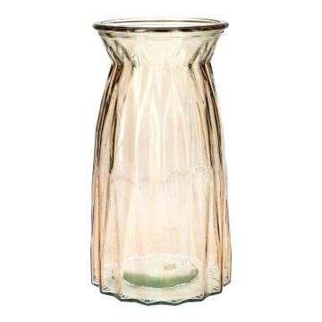 Bordvas RUBIE i glas, taupe-klar, 20cm, Ø10,8cm