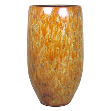 Vase ELIEL i keramik, spräcklig, orange-gul, 45cm, Ø20cm