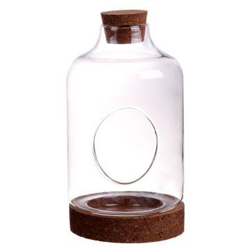 Glasterrarium KUKKA, korklock, korkbotten, klart, 23cm, Ø12cm