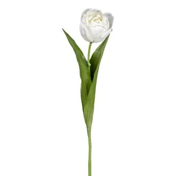 Textilblomma tulpan TRIFT, vit-grön, 50cm, Ø4,5cm Textilblomma tulpan TRIFT, vit-grön, 50cm, Ø4,5cm