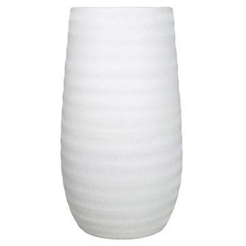 Keramikvas TIAM med räfflor, mattvit, 50cm, Ø26cm