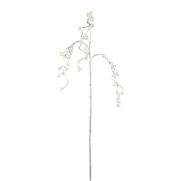 Dekorativ kvist med falska bär VENTOR, hängande, silver, 105cm Dekorativ kvist med falska bär VENTOR, hängande, silver, 105cm