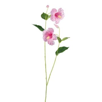 Dekorativ gren av hibiskus SMOHLE, rosa, 110cm