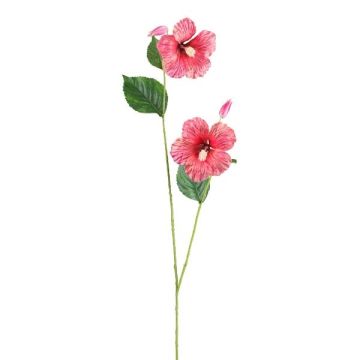 Dekorativ kvist av hibiskus SMOHLE, korall, 110cm