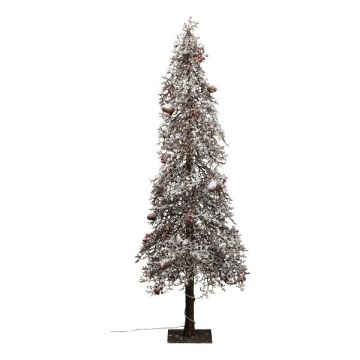 Dekorationsgran Koralle NASKY, snötäckt, med frukter, LED-lampor, 105cm