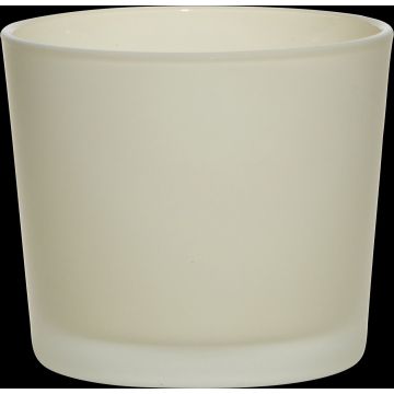 Maxi-te-ljusglas ALENA FROST, mat beige, 9cm, Ø10cm