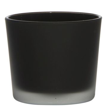 Maxi-te-ljusglas ALENA FROST, svart mat, 9cm, Ø10cm