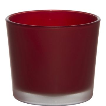 Maxi-te-ljusglas ALENA FROST, mat röd, 9cm, Ø10cm