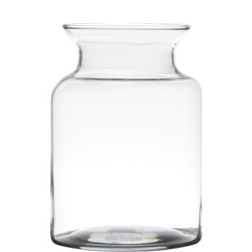 Ljuslykta i glas HANNA EARTH, klar, 20cm, Ø14cm