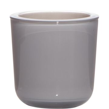 Värmeljushållare NICK av glas, grå, 7,5cm, Ø7,5cm Värmeljushållare NICK av glas, grå, 7,5cm, Ø7,5cm