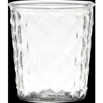 Votivglas IRYNA med rombmönster, klart, 15cm, Ø13,5cm Votivglas IRYNA med rombmönster, klart, 15cm, Ø13,5cm