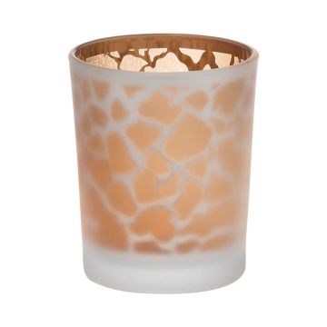Votivglas SENGA, giraffmönster, mattguld, 6,5cm, Ø5,5cm Votivglas SENGA, giraffmönster, mattguld, 6,5cm, Ø5,5cm