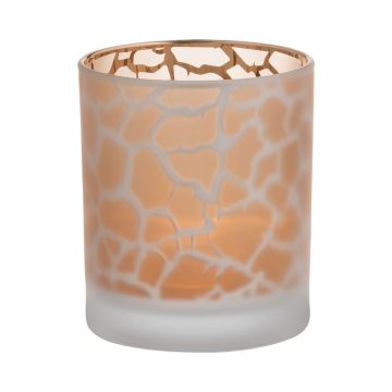 Votivglas SENGA, giraffmönster, mattguld, 10cm, Ø9cm Votivglas SENGA, giraffmönster, mattguld, 10cm, Ø9cm
