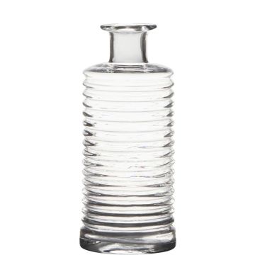 Dekorativ glasflaska STUART med räfflor, klar, 21,5cm, Ø9,5cm