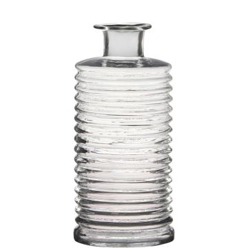 Dekorativ glasflaska STUART med räfflor, klar, 31cm, Ø14,5cm