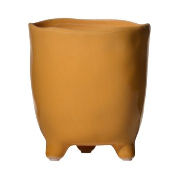 Blomkruka CATIA i keramik med fötter, orange-brun, 10cm, Ø12cm Blomkruka CATIA i keramik med fötter, orange-brun, 10cm, Ø12cm