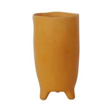 Vase CATIA i keramik med fötter, orange-brun, 20cm, Ø11cm Vase CATIA i keramik med fötter, orange-brun, 20cm, Ø11cm